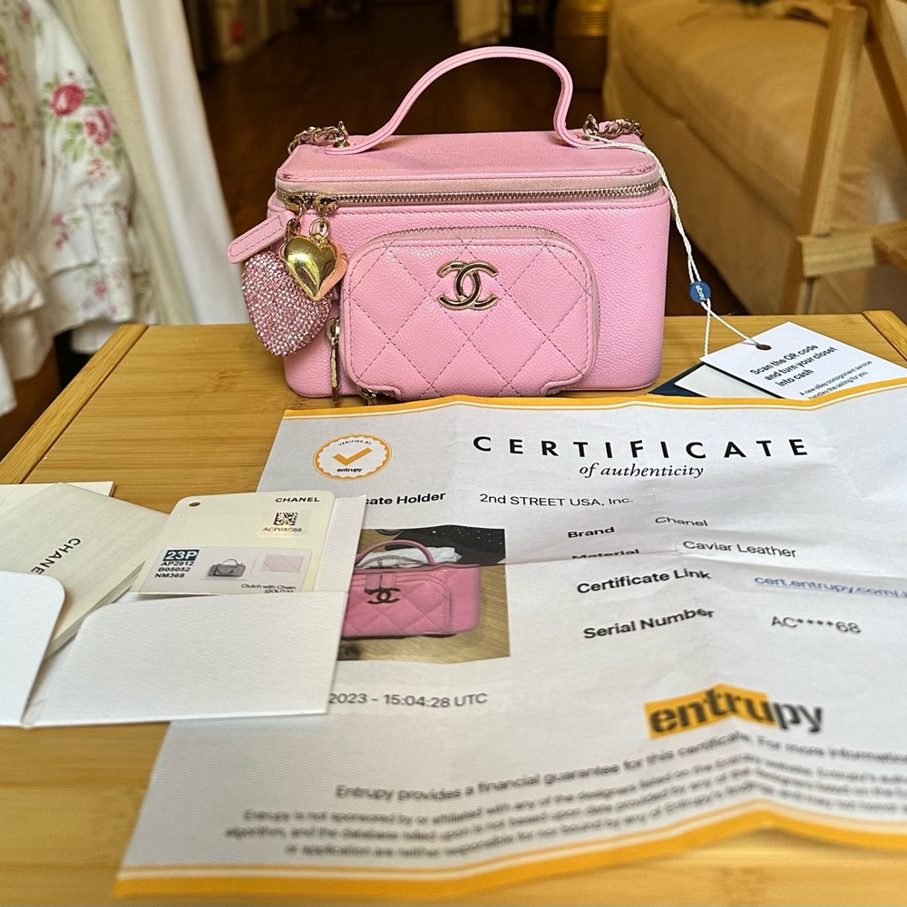 Chanel bubble gum pink vanity purse